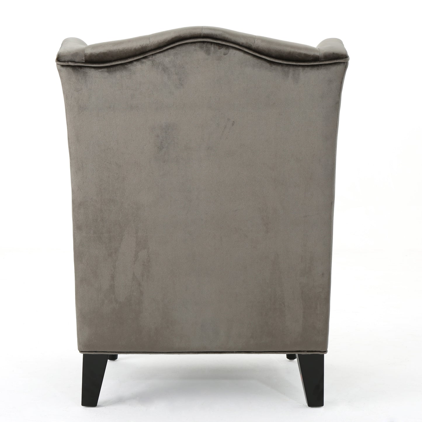 Grey Velvet Hi-Back Club Chair with Wingback Design