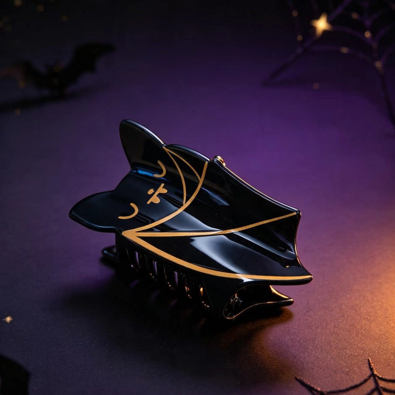 Quirky Bat Hair Clip - Handmade Acrylic Hair Accessory for Christmas