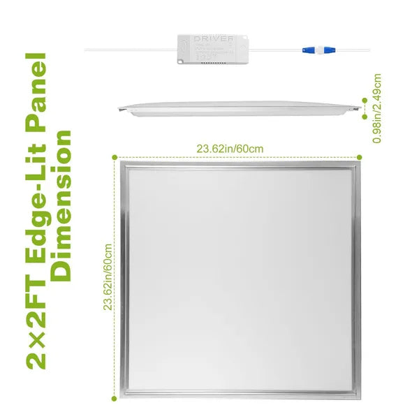 2-Pack LED Panel Light 4800LM 7500K Ceiling Recessed Troffer 150W Equivalent