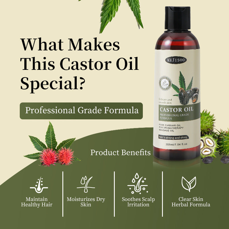 Castor Oil Hair Treatment Oil - 200ml for Frizz & Split Ends
