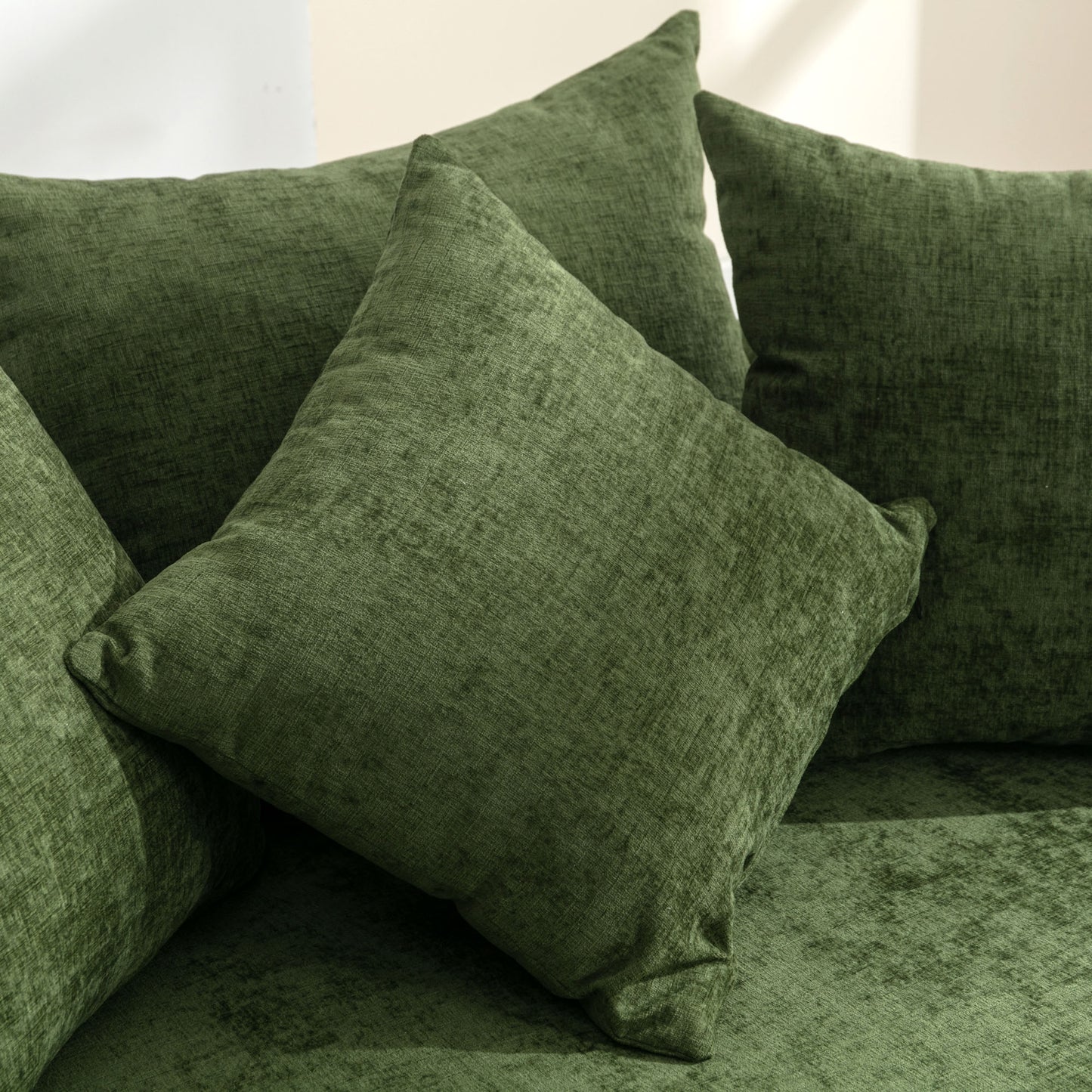 360° Swivel Accent Barrel Chair with Storage Ottoman & 4 Pillows - Green