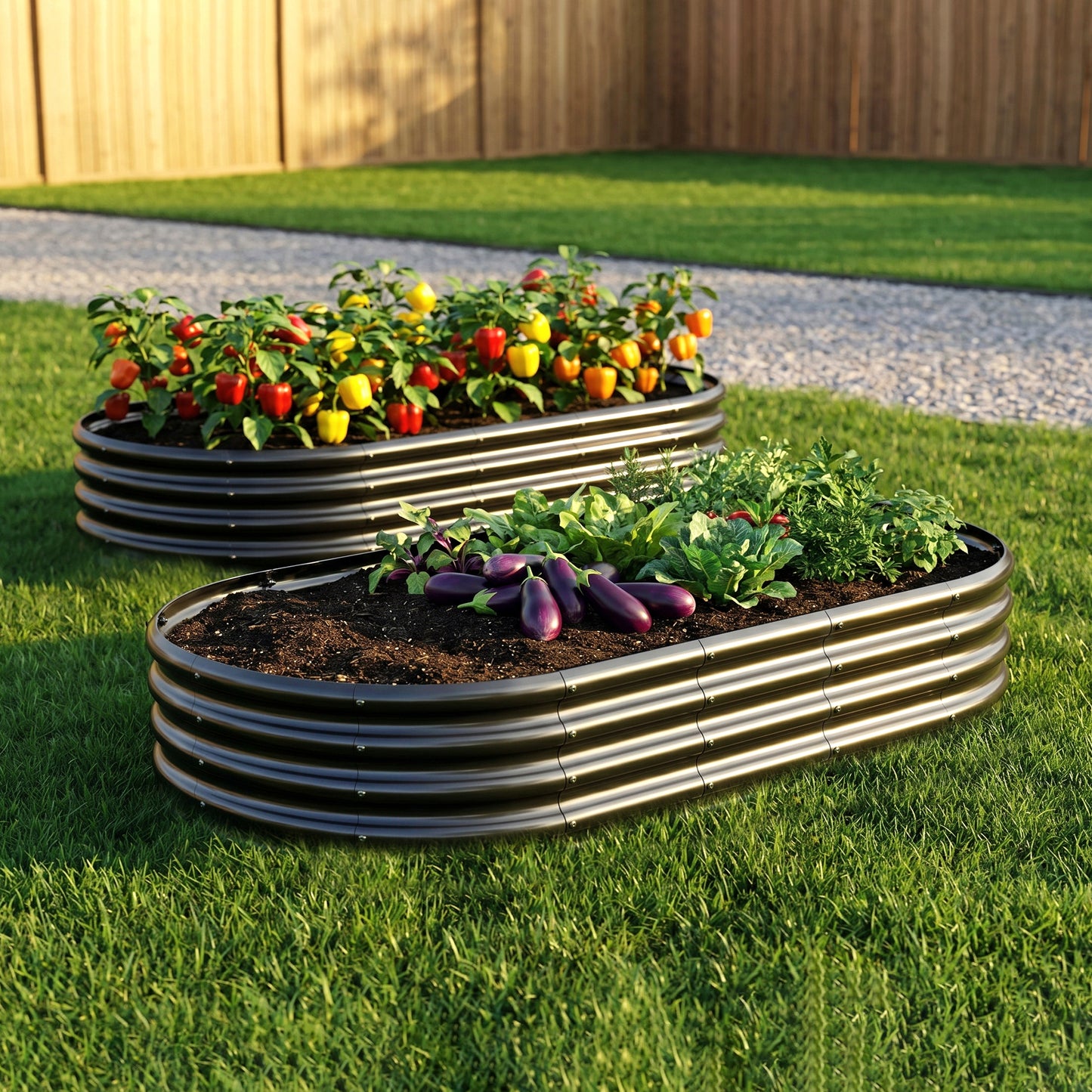 Heavy Duty Galvanized Raised Garden Bed 6x3x1ft - Black