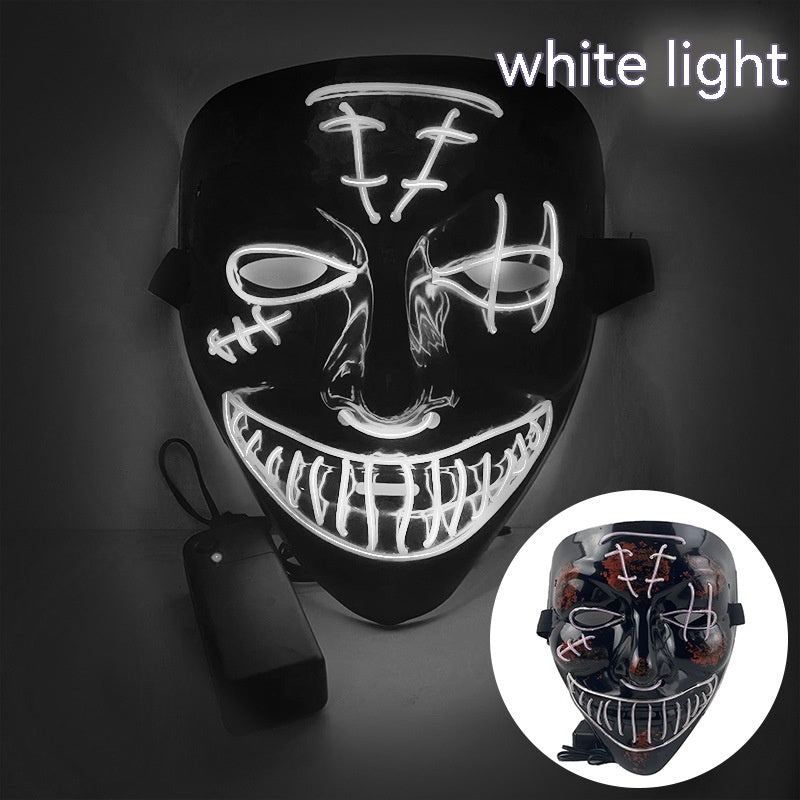 LED Halloween Mask Luminous Party Mask with V-Shaped Pirate Eye Design
