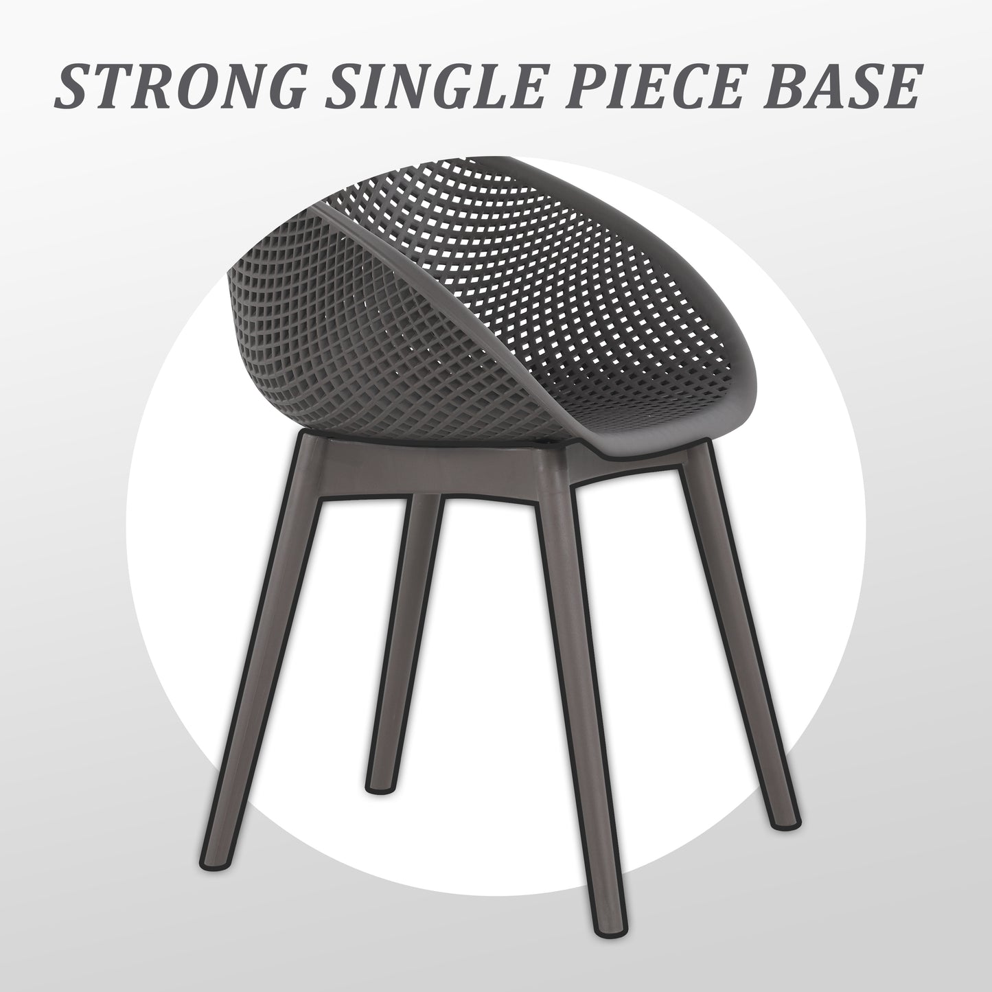 Modern Lounge Chairs with Round Table - Warm Grey & White