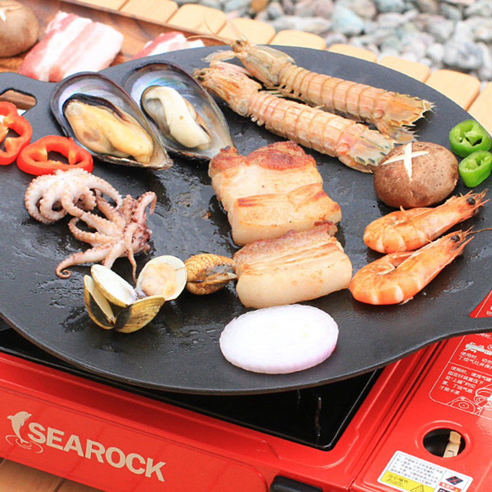 Outdoor Round Maifan Stone BBQ Plate with Silicone Cover - 30cm, 33cm, 36cm