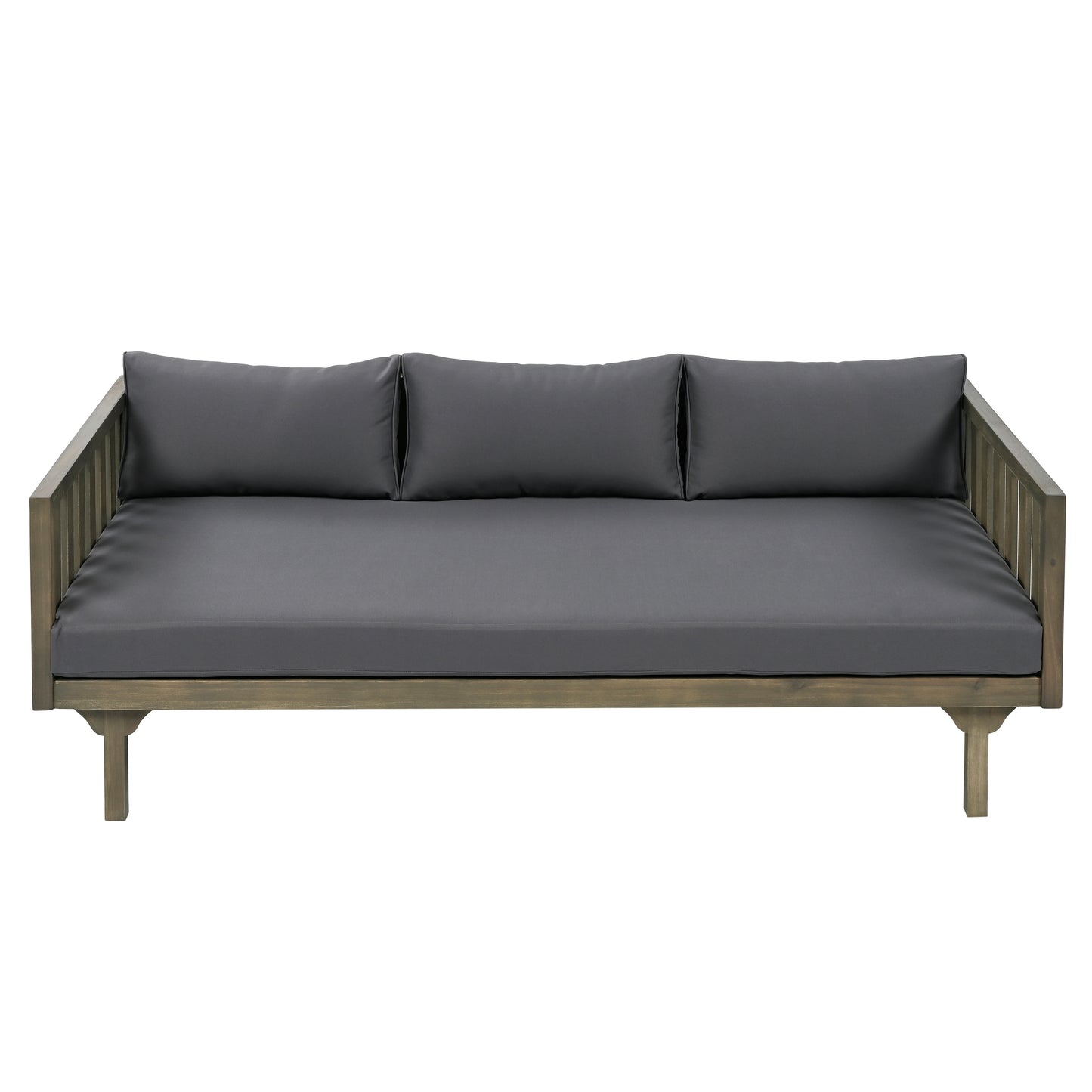 CLAREMONT 3 SEATER DAYBED GREY WOOD CUSHION