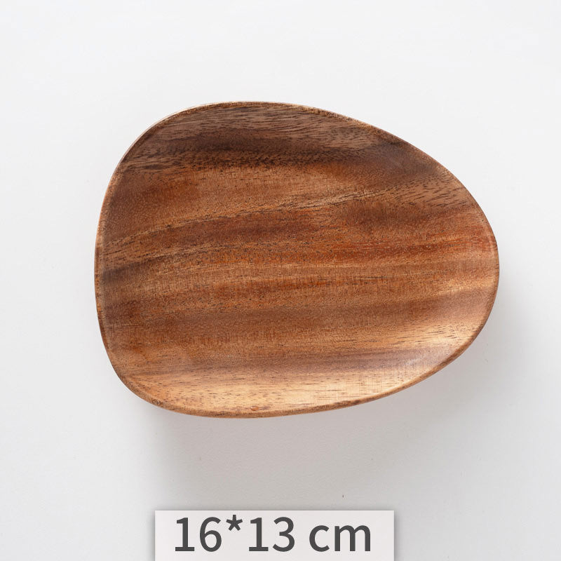 Wooden Irregular Serving Tray Set - Acacia Kitchen Dinner Plates for Home & Hotel