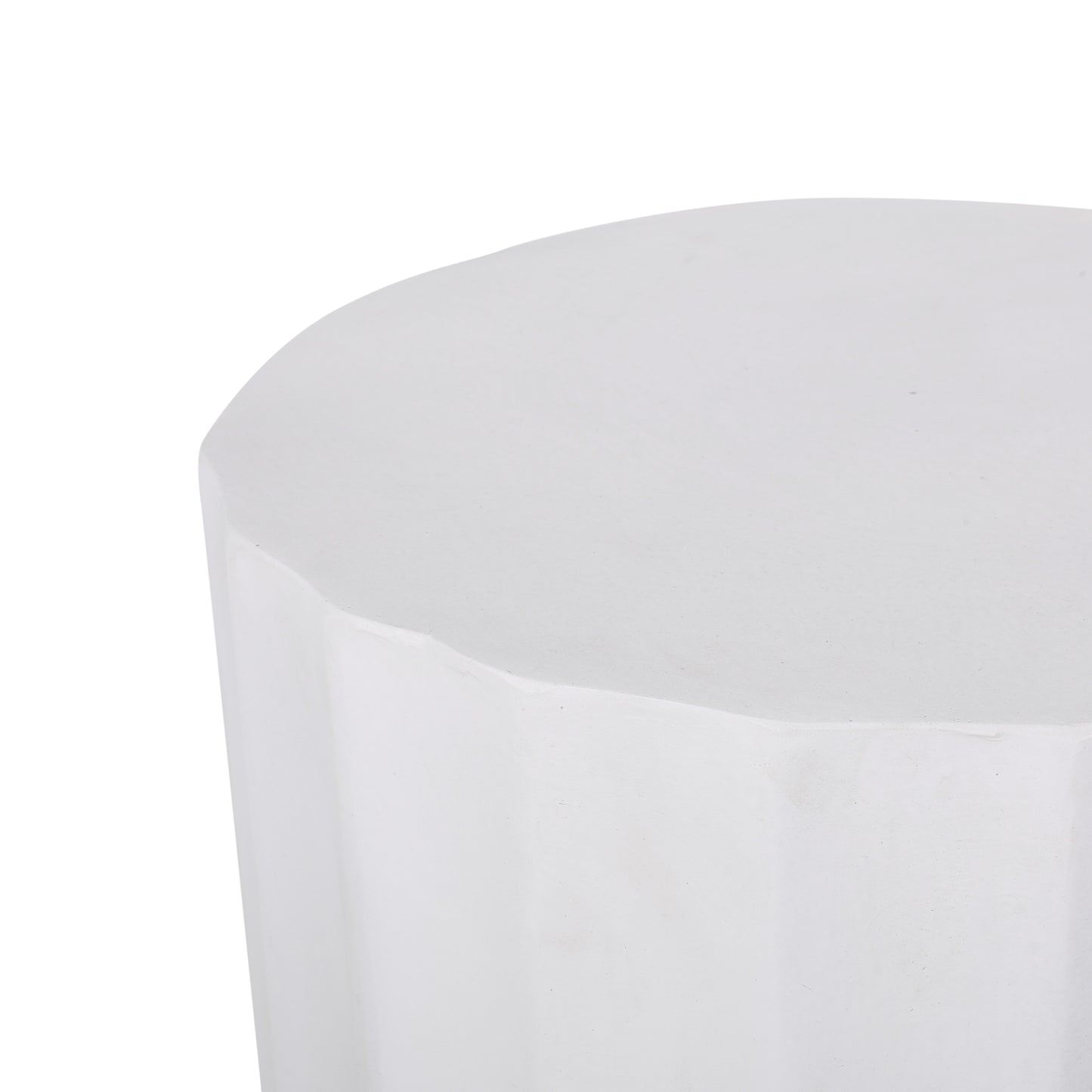 Round Outdoor Side Table - 15 Inch Antique White End Table