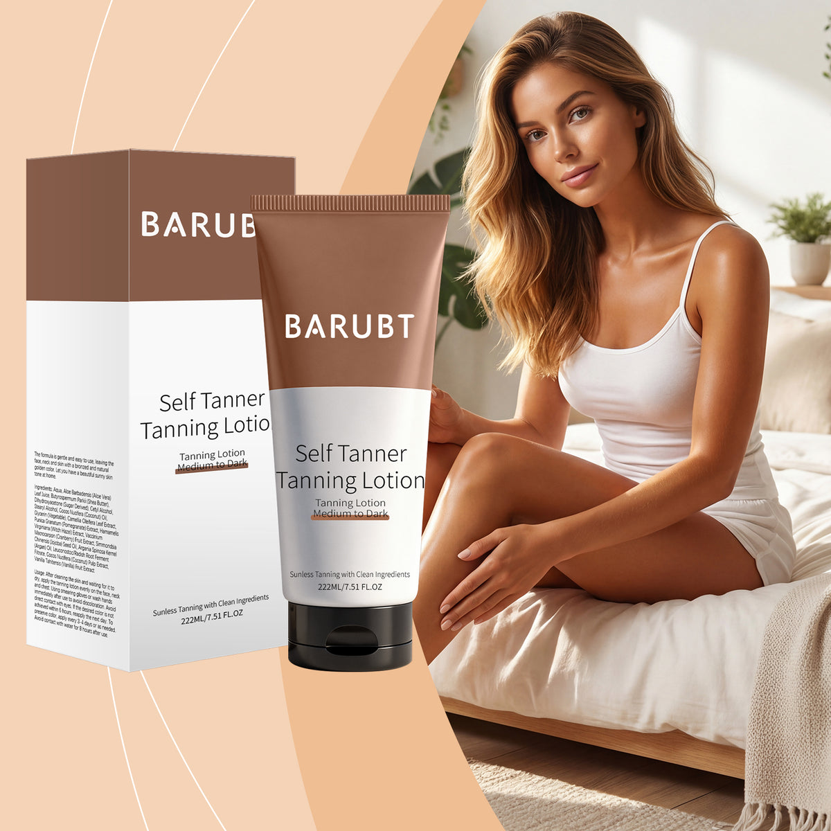 Deep Brown Self-Tanning Lotion for Body - 222ml