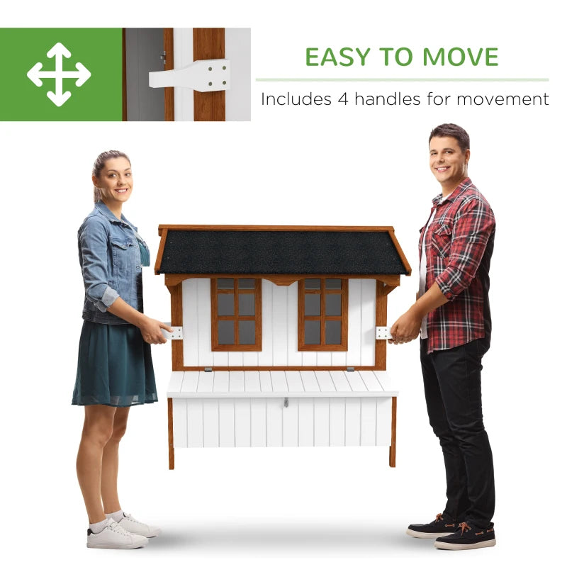 Wooden Chicken Coop for 3-5 Hens with Nesting Box & Waterproof Roof