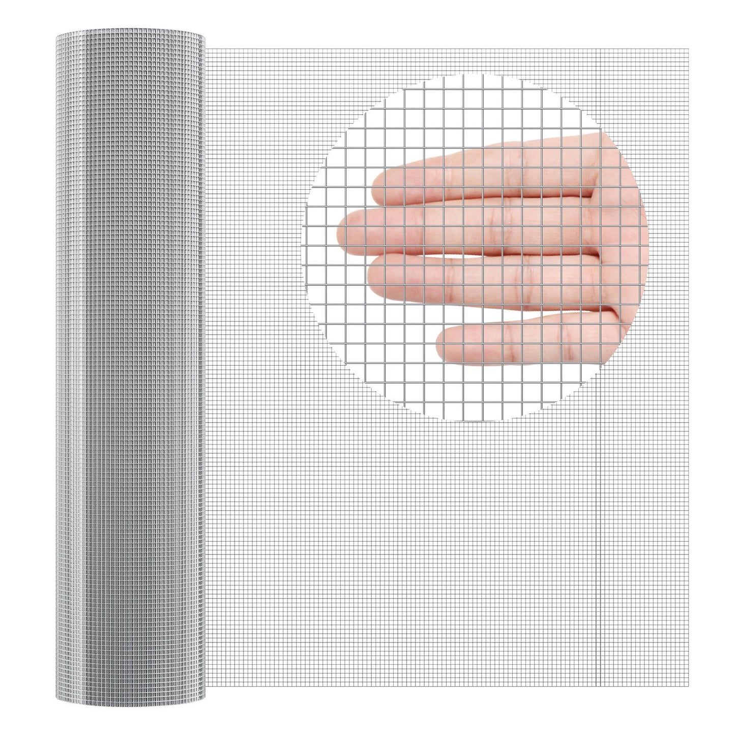 Galvanized Wire Mesh Roll 1/4 Inch 36x100 Ft Heavy Duty Fencing for Garden and Small Animals - Silver