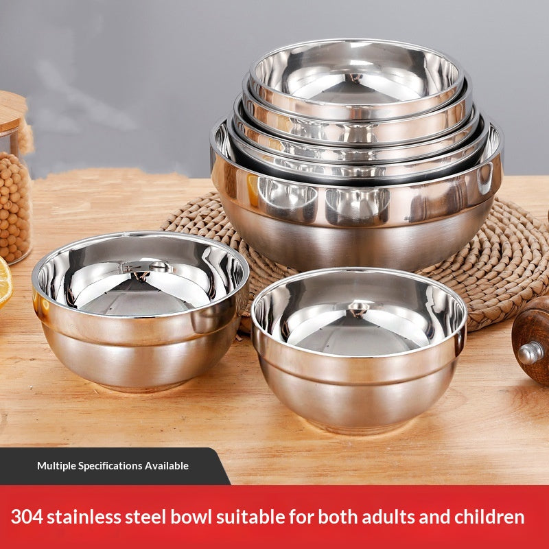 Children's Double-Layer Insulated Stainless Steel Rice Bowl 11.5cm 10pcs