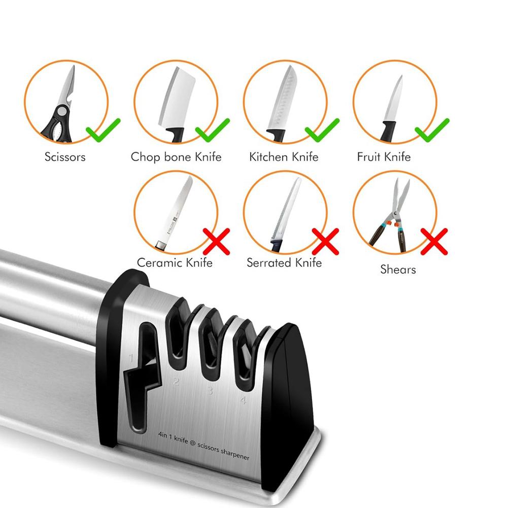 Non-slip Kitchen Knife Sharpener, Ergonomic Handle, Safe And Fast