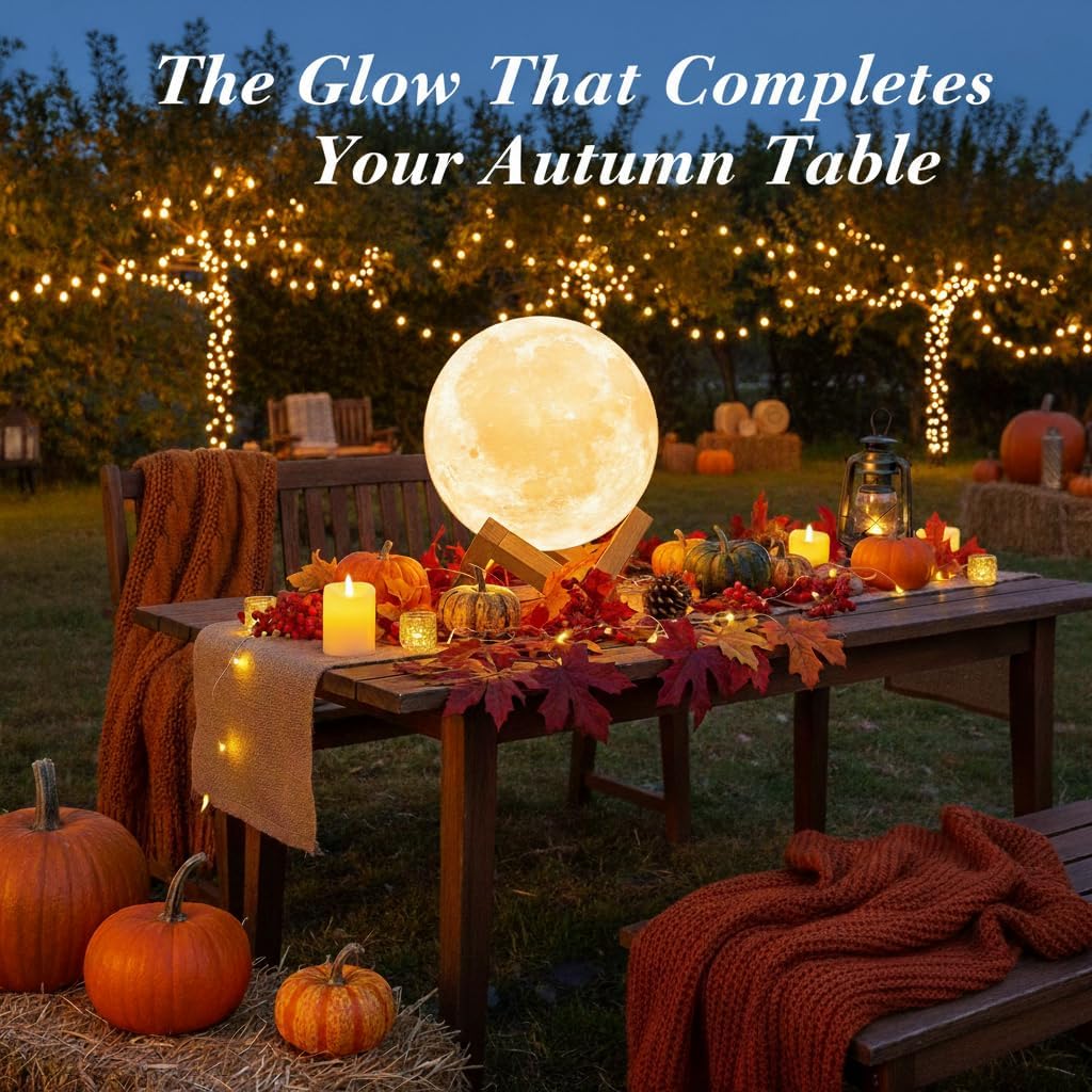 16-Color LED Moon Lamp with Stand and Remote - Night Light for Bedroom