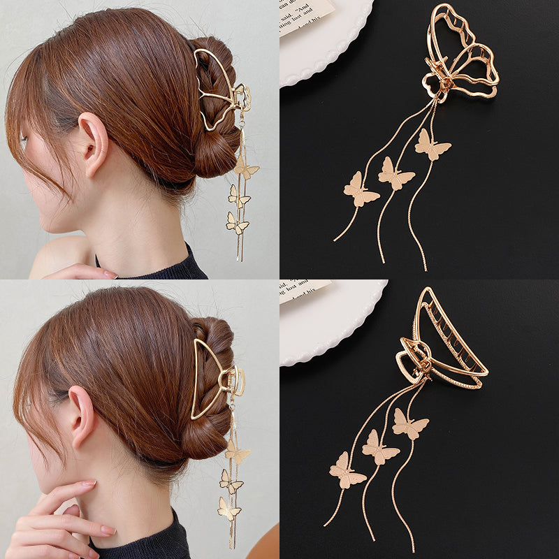 Hair Catch Clip - Metal Bow & Butterfly Designs