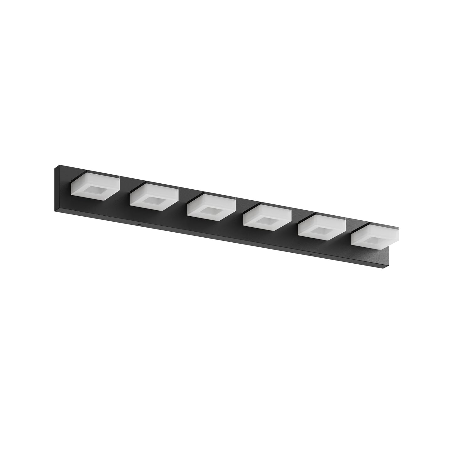 6-Light LED Bathroom Vanity Light Fixture - Matte Black, 39-Inch