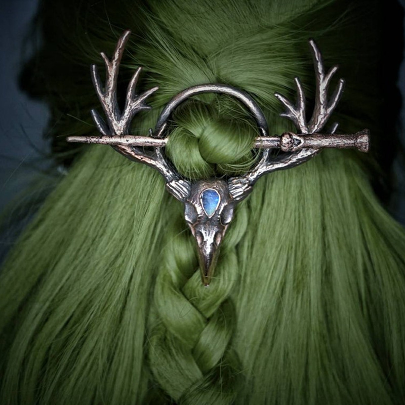 Retro Geometric Metal Hairpin - Bronze