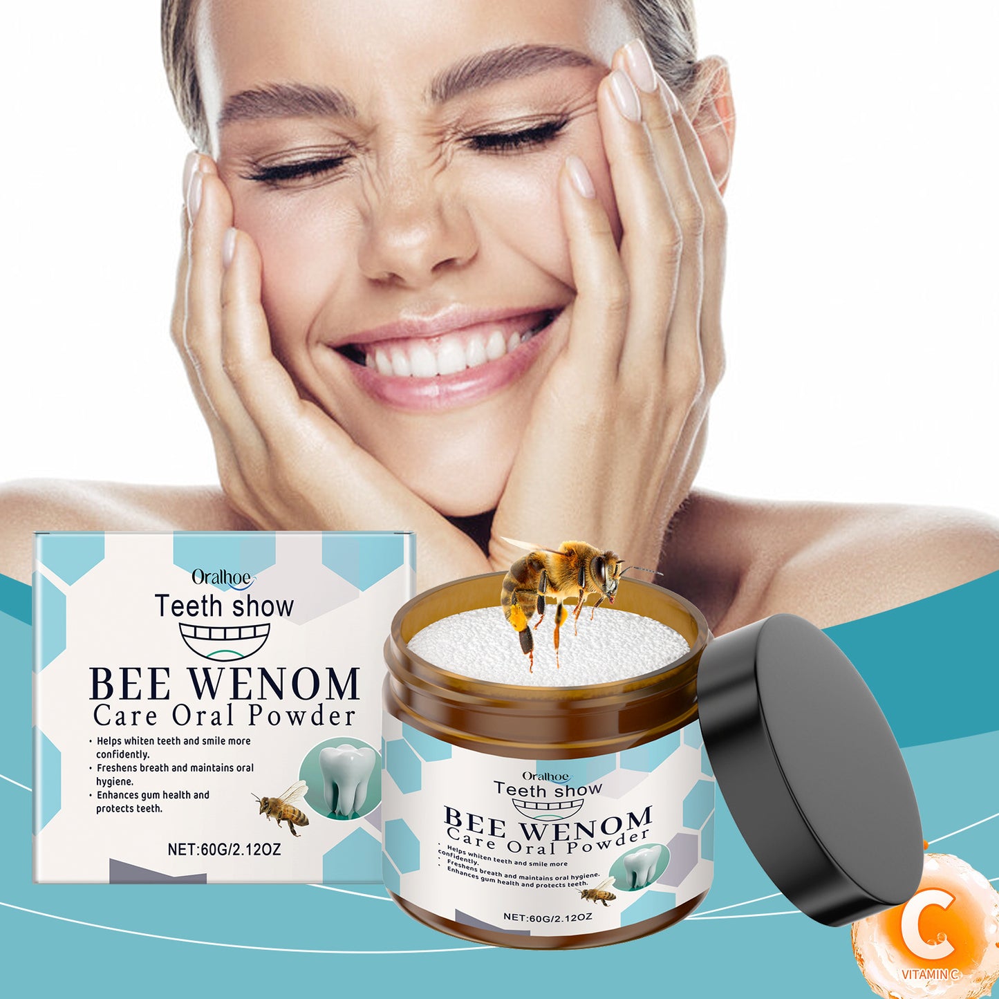 Oral Care Tooth Powder for and Fresh Breath - 60g
