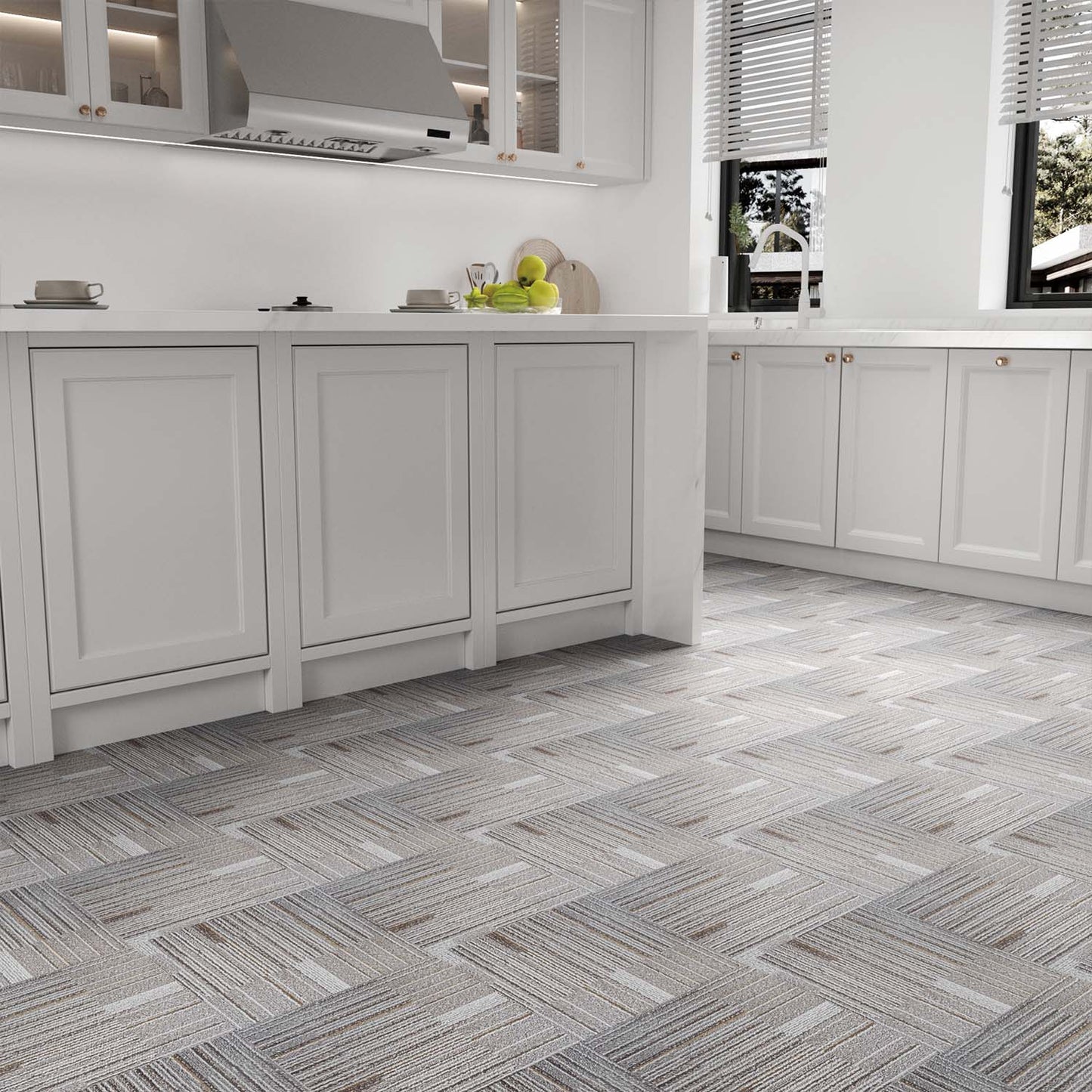 Gray Peel and Stick Vinyl Flooring Tile - 36PCS, Water Resistant
