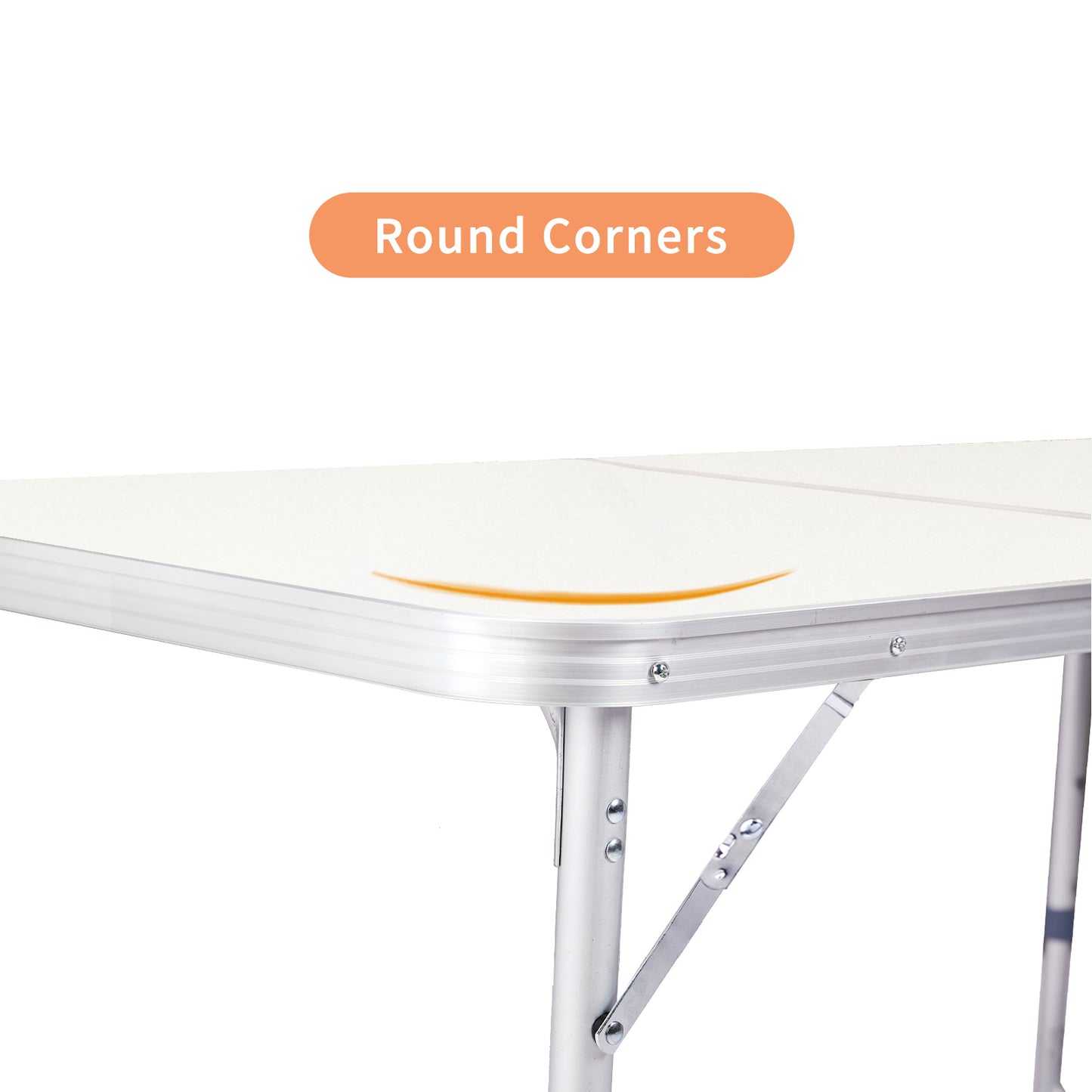 3ft Portable Aluminum Folding Table - White, 90x60cm