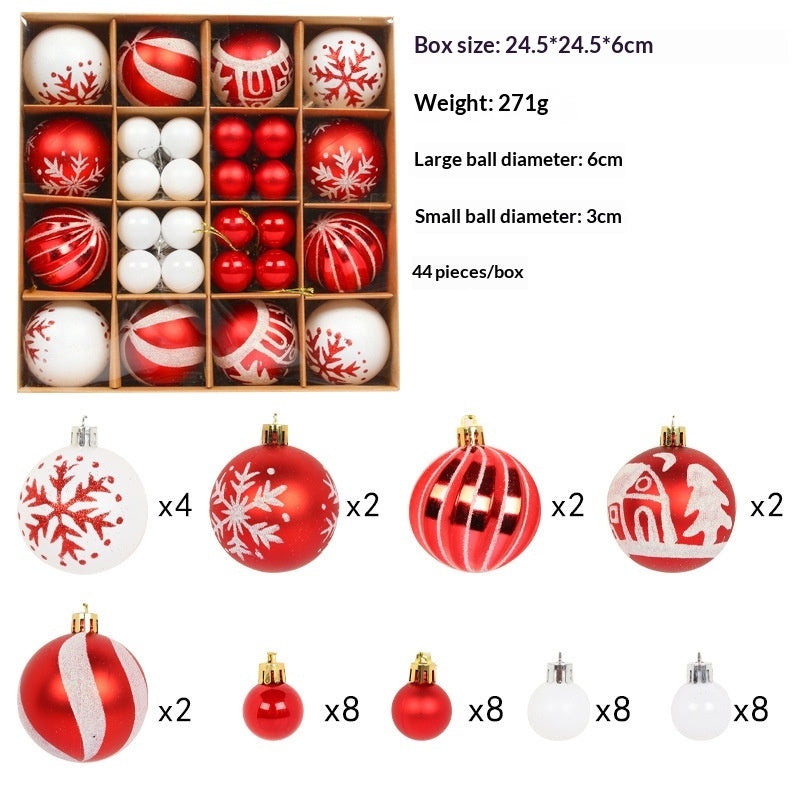 Christmas Tree Hanging Ornaments Set - Assorted Holiday Ball Decorations