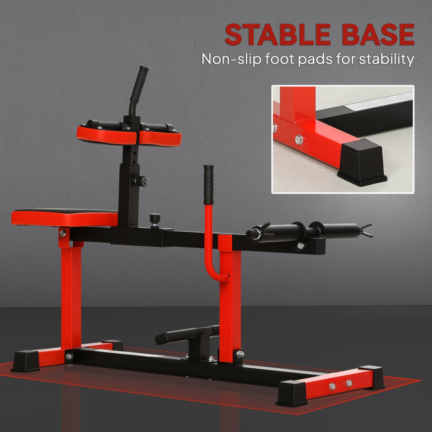Adjustable Seated Calf Raise Machine - Red Steel Frame