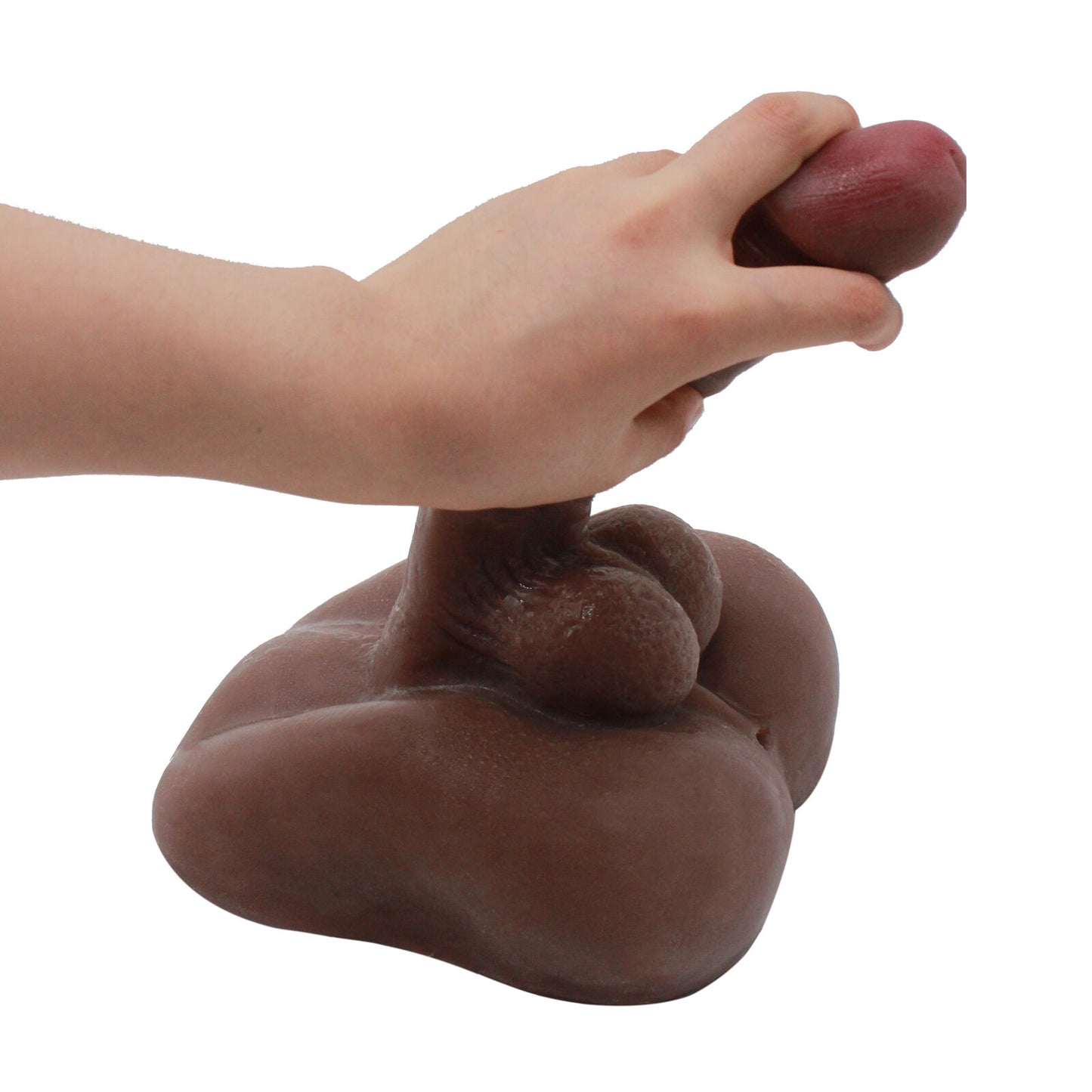 Lifelike 3D Silicone Male Body Torso Toy - Black