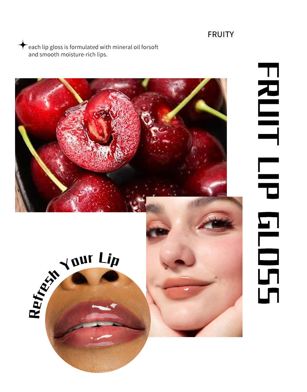 Hydrating Fruit Lip Oil - Long Lasting Moisturizing Shiny Lip Gloss
