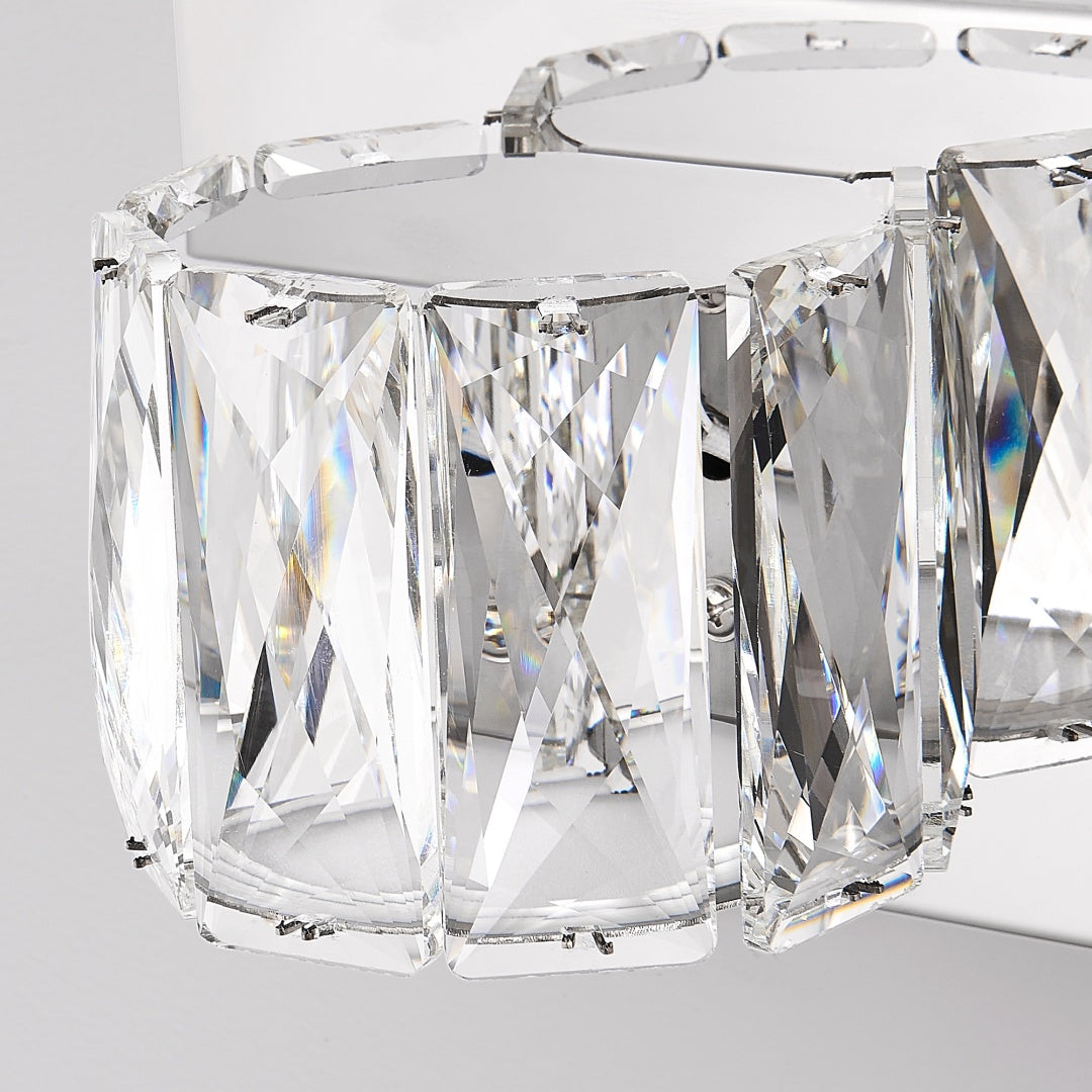 Modern 5-Light LED Wall Sconce - Chrome & Crystal Vanity Light