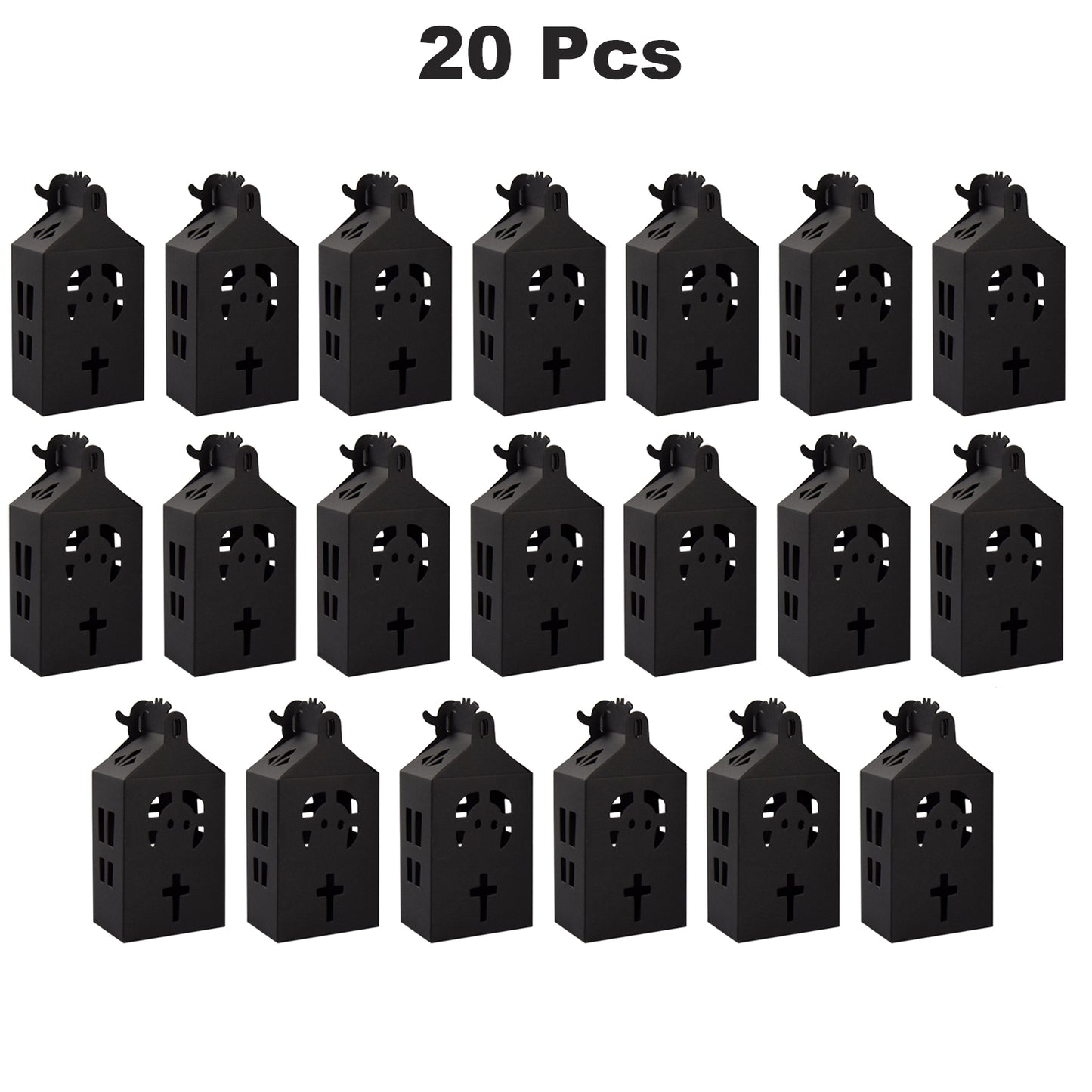 20 Halloween Candy Boxes - Black Paper Party Supplies