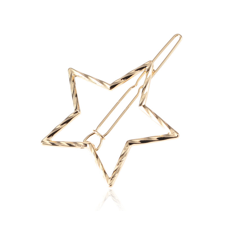 Hollow Geometric Hair Clips Set - Multilateral Barrettes for Women