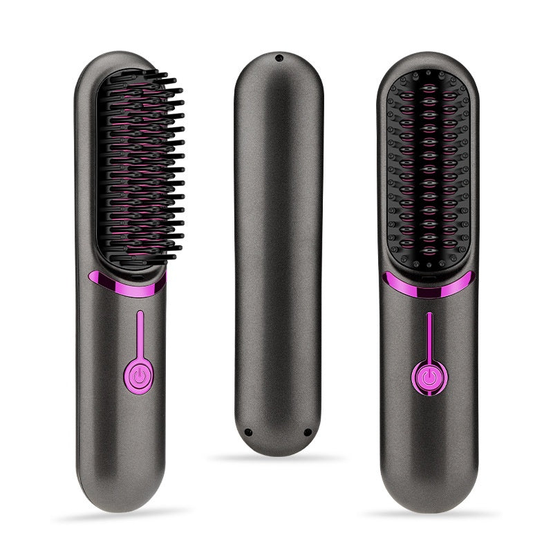 Wireless USB Hair Straightening Comb with 3 Heat Settings & Lithium Battery
