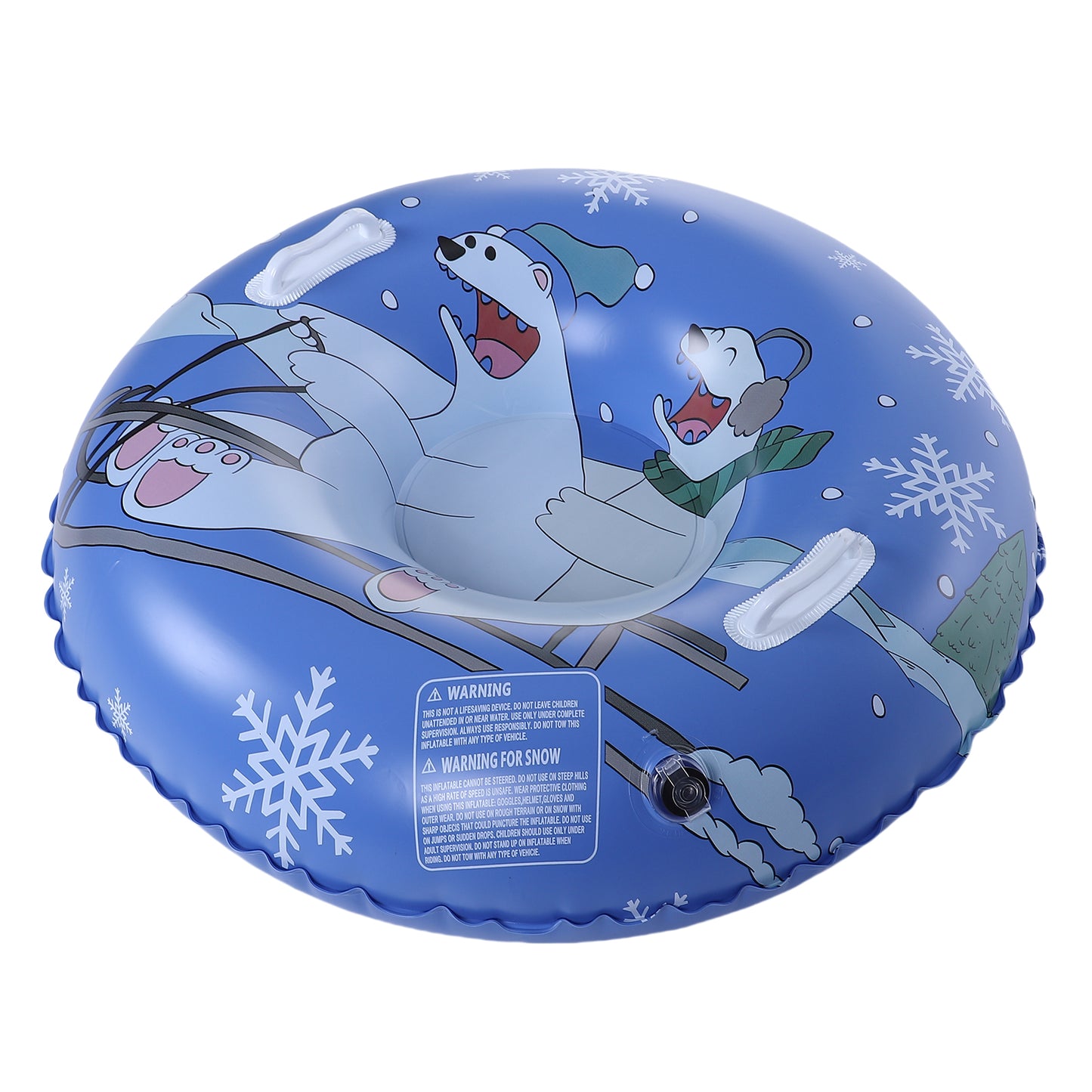 Inflatable Snow Tube Thickened Bottom 36 Inch Kids Sled With Handles