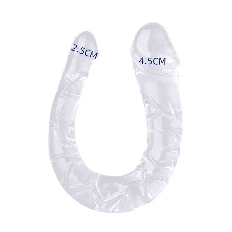 Double-Headed Dragon Transparent Silicone Adult Toy - Multiple Sizes