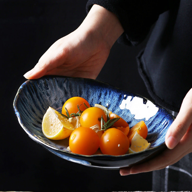 Kiln Baked Porcelain Dinner Plate Set - Salad & Fruit Serving Dish