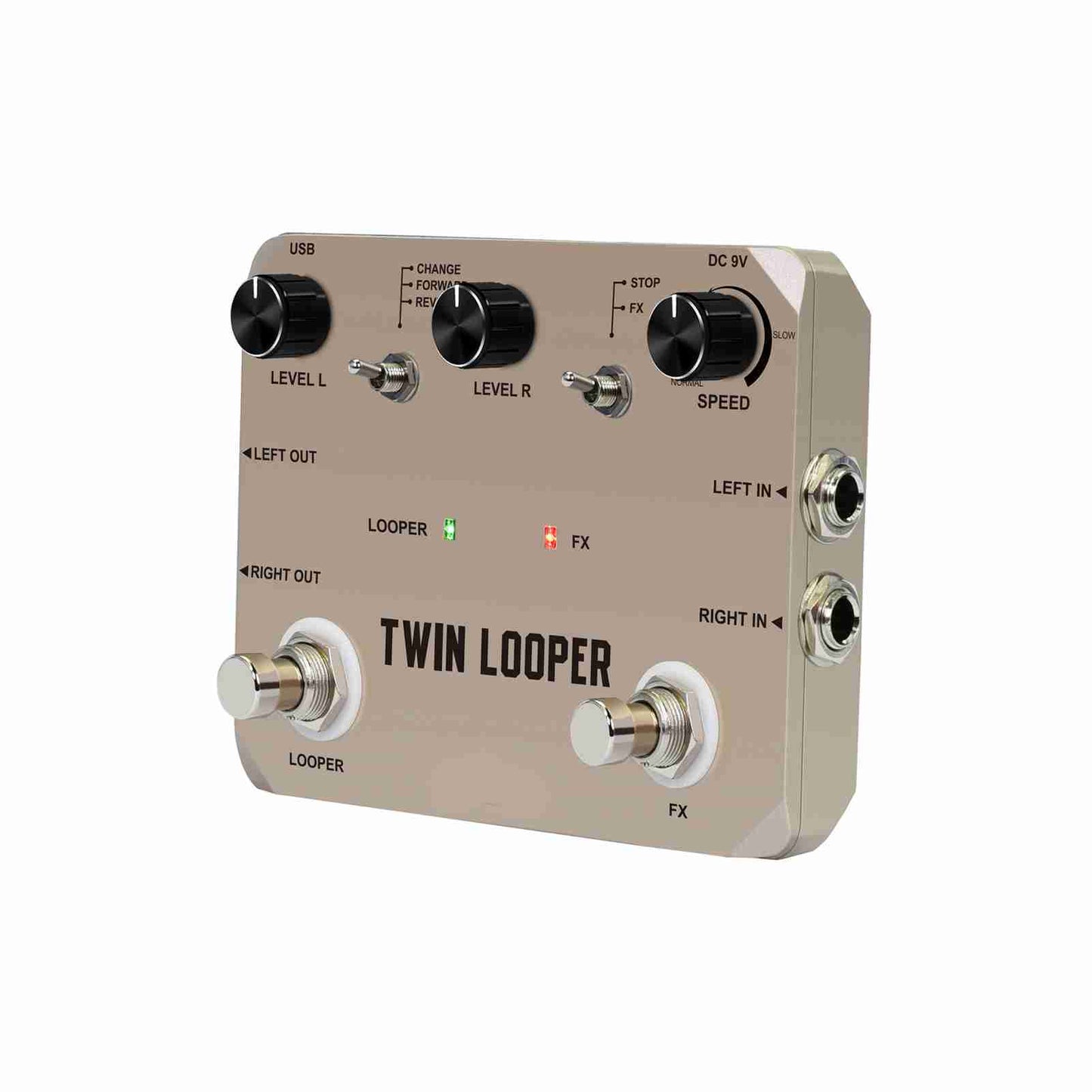 Guitar Looper Pedal With 2 Footswitch 11 Playback Types 10-Minute