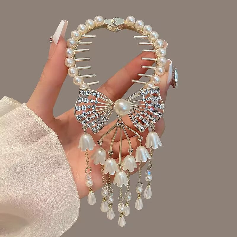 Ponytail Clip Hair Pin - Alloy Back Head Ball Clip