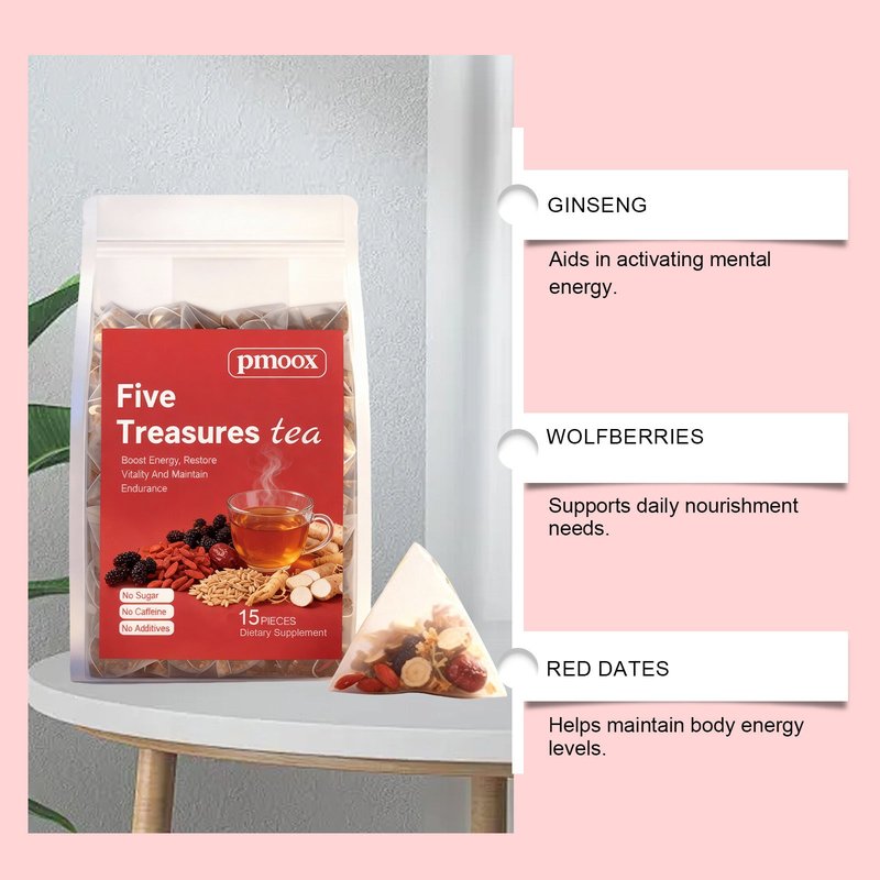 Five Treasures Herbal Tea Blend - 15 Pieces