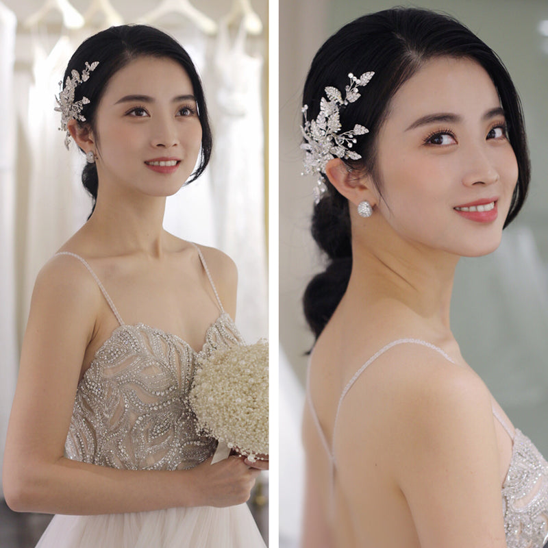Silver Wedding Hair Clip Headband for Bridal Hair Accessories