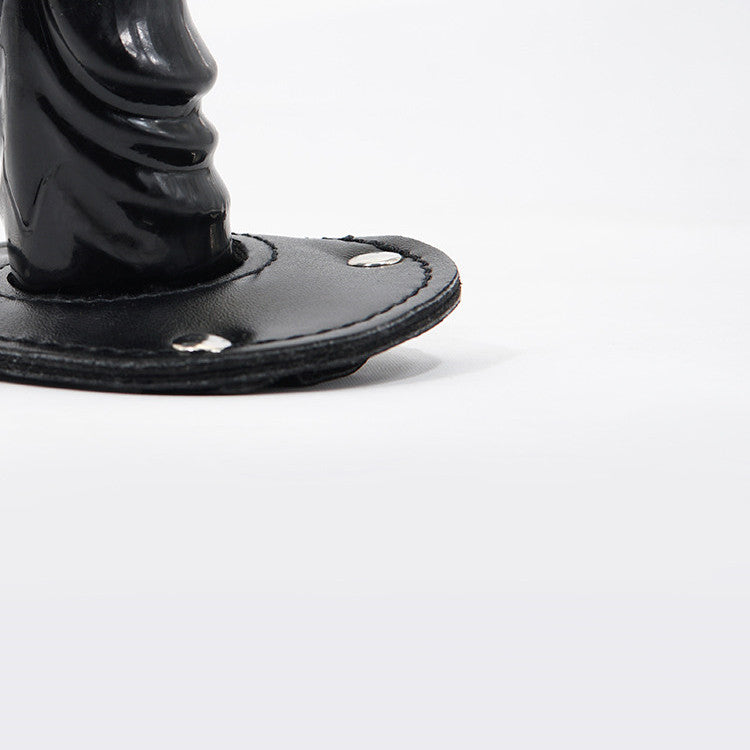 Unisex Silicone Leather Simple Docking Plug Toy for Adult Wellness