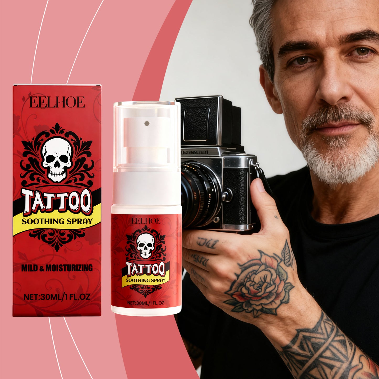 Tattoo Soothing Spray 30ml - Gentle Moisturizing Skin Care for Tattooed Skin