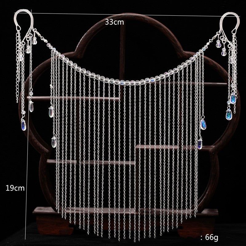 Hanfu Ancient Style Face Veil With Tassel Hanging Ear Loop