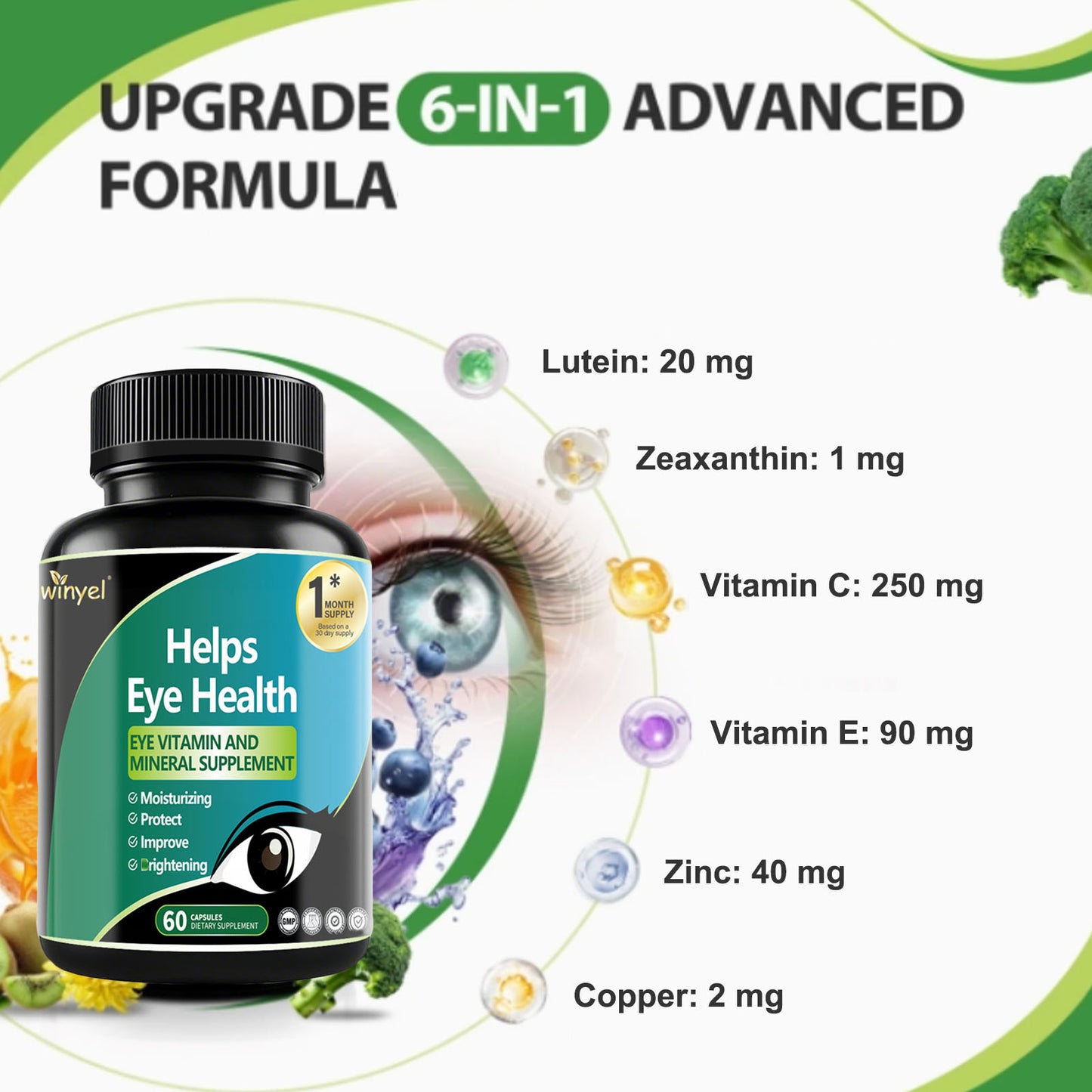 Lutein Eye Supplement - 30-Day Supply for Vision Clarity & Blue Light Support