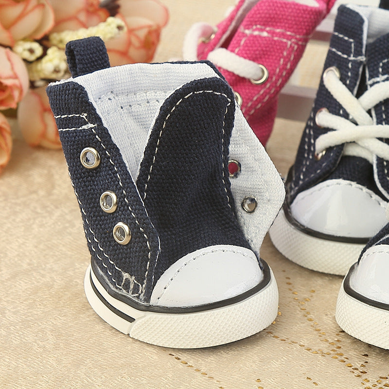 Breathable Denim Pet Shoes - Comfortable Canvas Dog Shoes for All Sizes