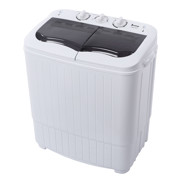 14.3lb Semi-Automatic Gray Washing Machine with Cover - Home Appliance