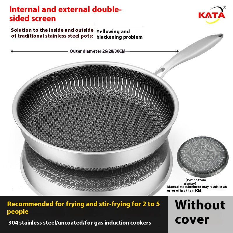 Stainless Steel Frying Pan with Glass Cover - Induction & Gas Stove Compatible