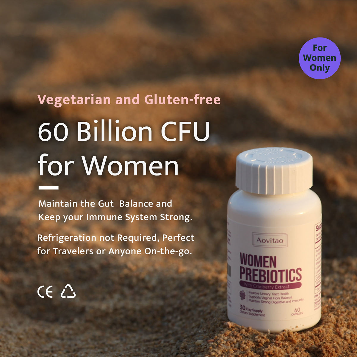 Women's Probiotic Capsules - 60 Billion CFU pH Balance & Digestive Support