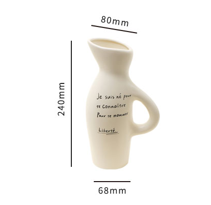 Ceramic Vase French Poetry Milk White Small Home Decor Pot