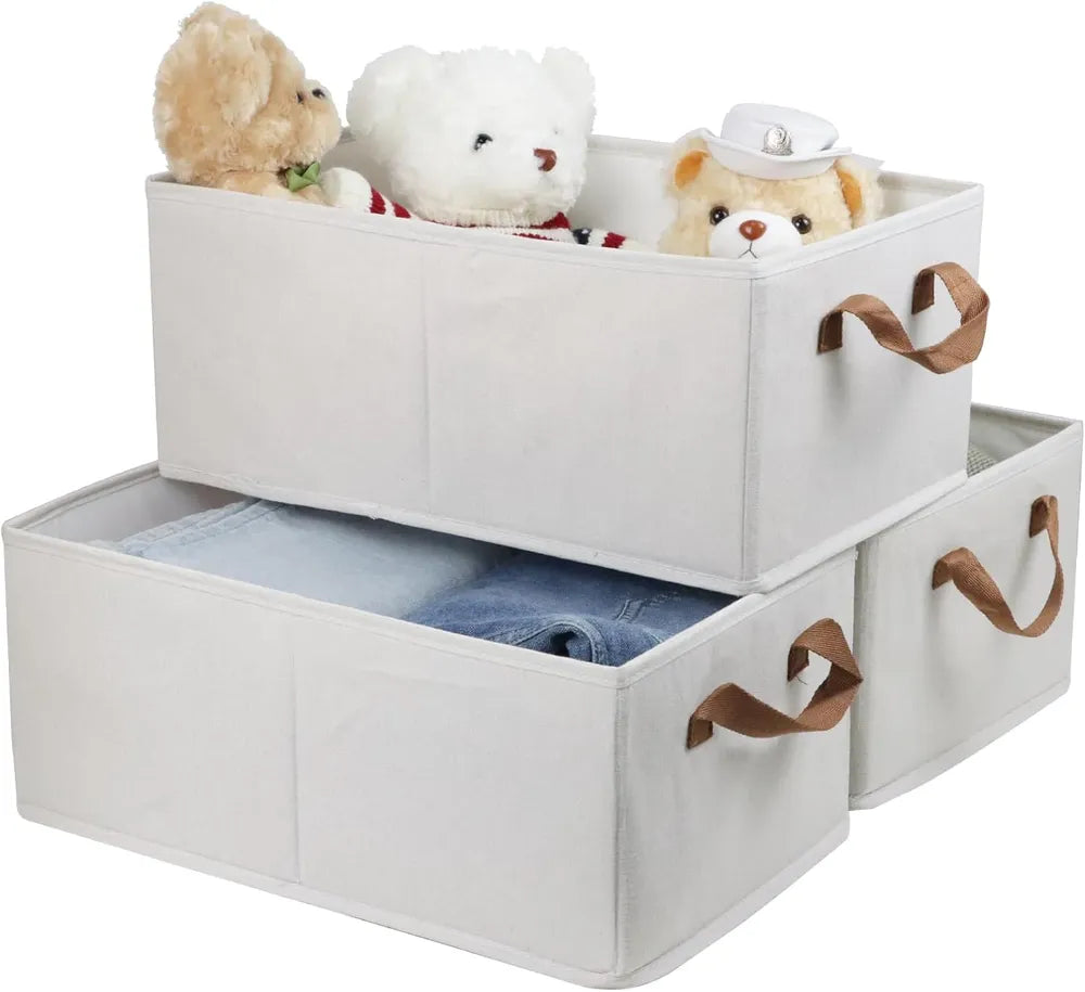 Pack Of 3 Large Capacity Storage Bins Closet Organizer System, Sturdy