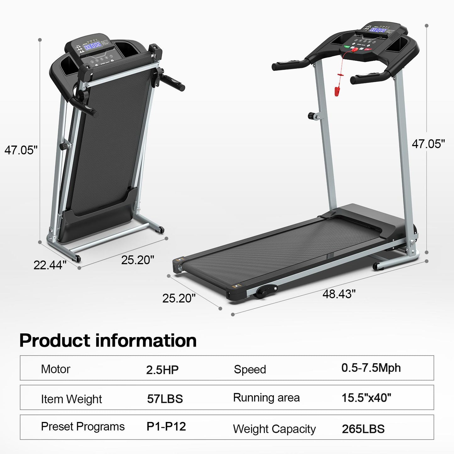Foldable Home Treadmill - Shock-Absorbing & Non-Slip Design
